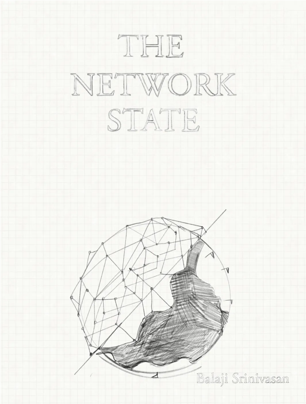 Pencil cover sketch combining two views of the Earth and its network