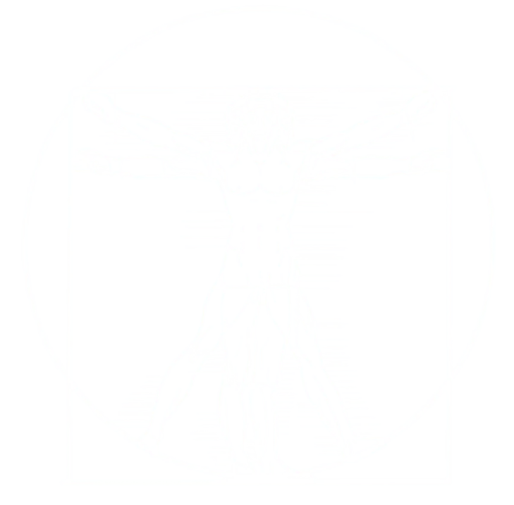 Vitruvian Man with construction lines